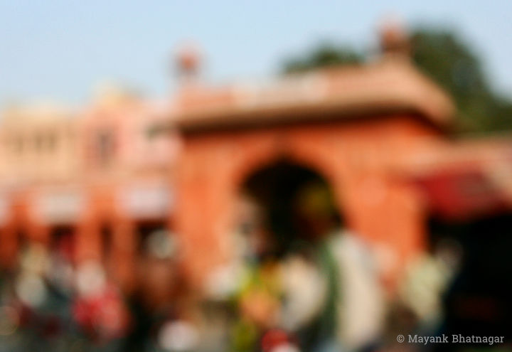 Impressionistic fine art photograph of an old market in the walled city of Jaipur