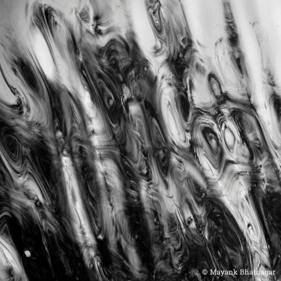 Abstract, black and white photograph of water in 1:1 / square proportion